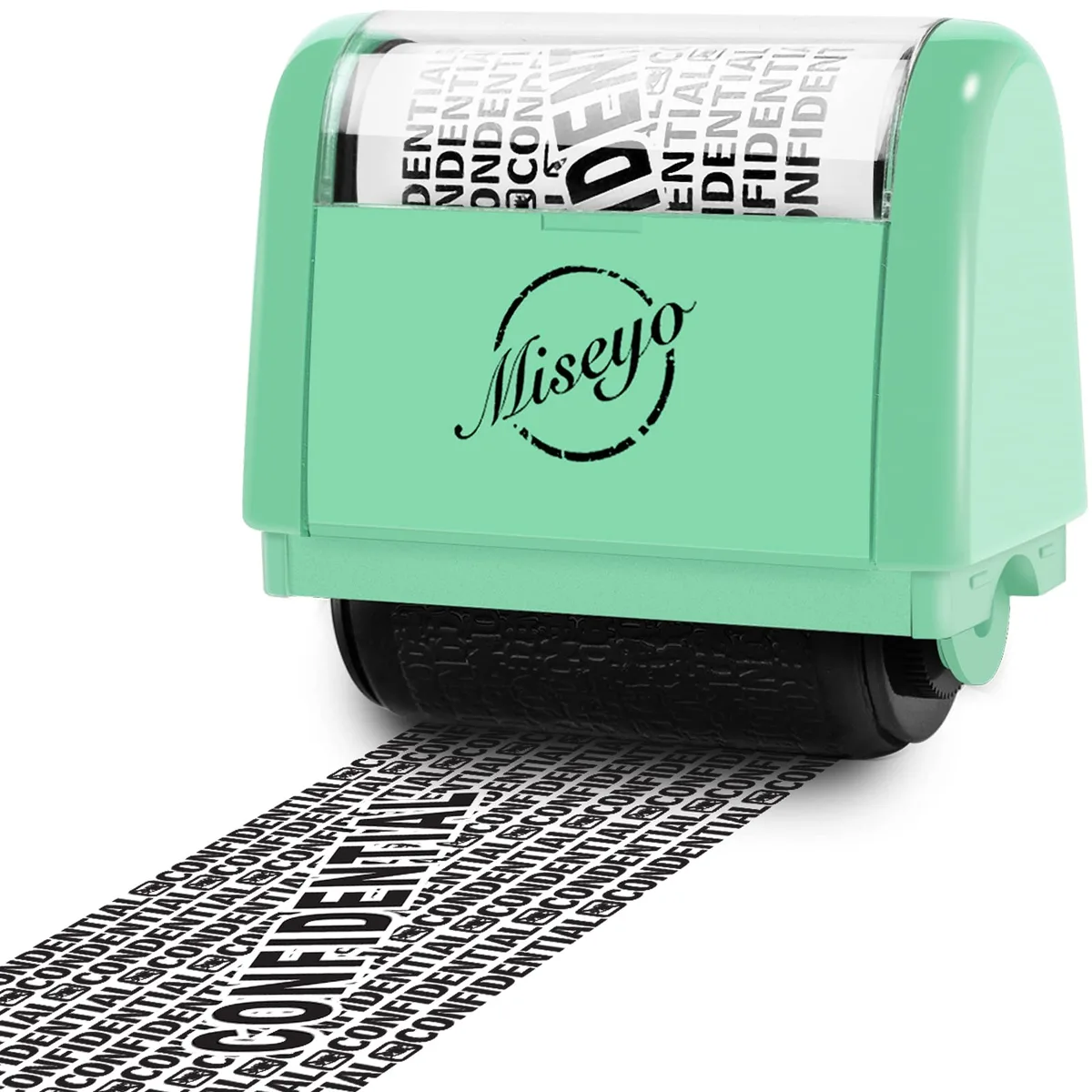  Misty Wide Roller Stamp Identity Theft 1.5 Inch Mint Green — product photo