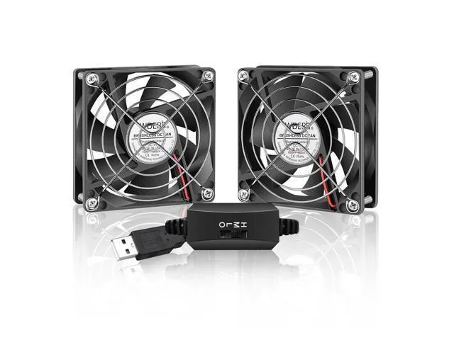LORDWORLD LORDWORLD 80mm USB Cooling Fan 2-in-1 Pack 2500RPM 27dBA — product photo