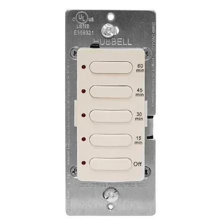 Light almond electronic wall timer with five preset buttons