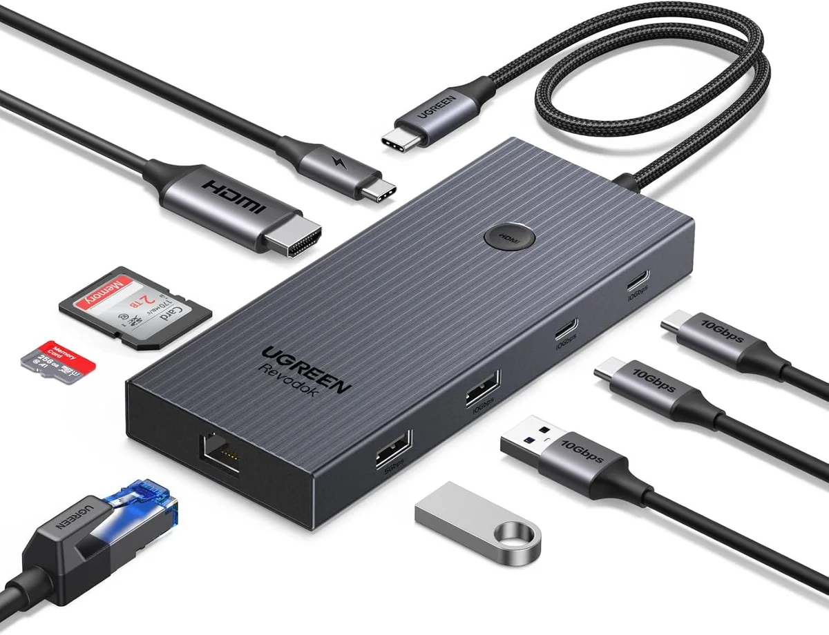 MCHOSE MCHOSE Revodok Pro 9-in-1 USB-C Hub 4K@60Hz HDMI 100W PD Gigabit Ethernet SD/TF Reader — product photo