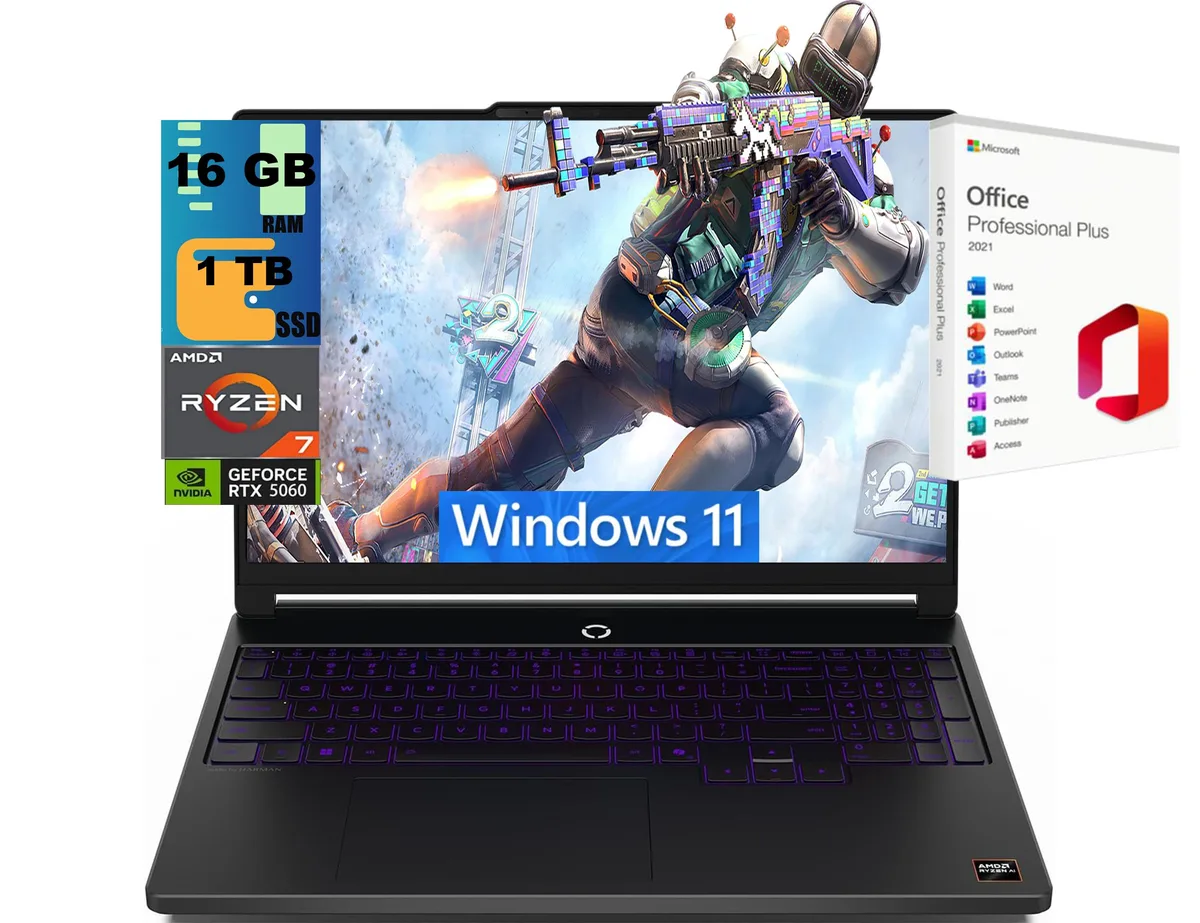 Lenovo Lenovo Legion 5a 15 gaming laptop 15.3 WQXGA 165Hz Ryzen 7 250 RTX 5060 8GB 16GB DDR5 1TB — product photo