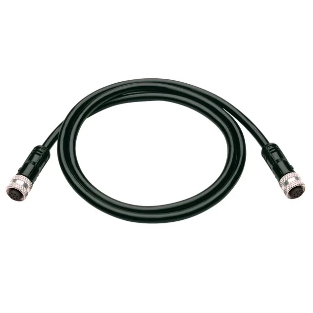 Yellow marine Ethernet cable coiled, twenty feet long