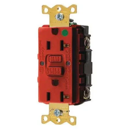 Hubbell Incorporated Hubbell Incorporated GFR83R GFCI Receptacle 20A 125VAC 5-20R Red — product photo