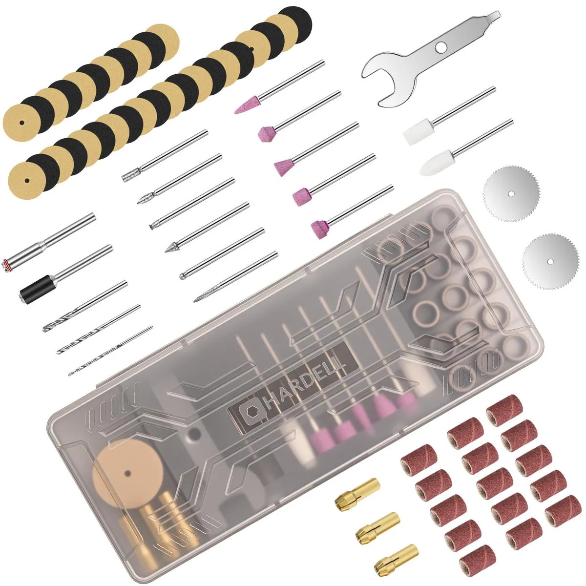 Baldwin 69 Pcs Rotary Tool Accessories Kit 1.0/1.6/2.3mm Chucks — product photo