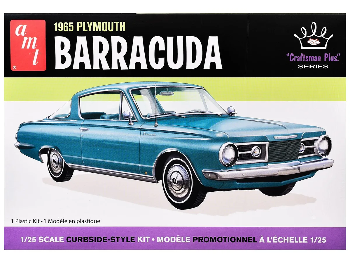 auto world auto world AMT1431M 1965 Plymouth Barracuda 1/25 scale hobby collectible — product photo