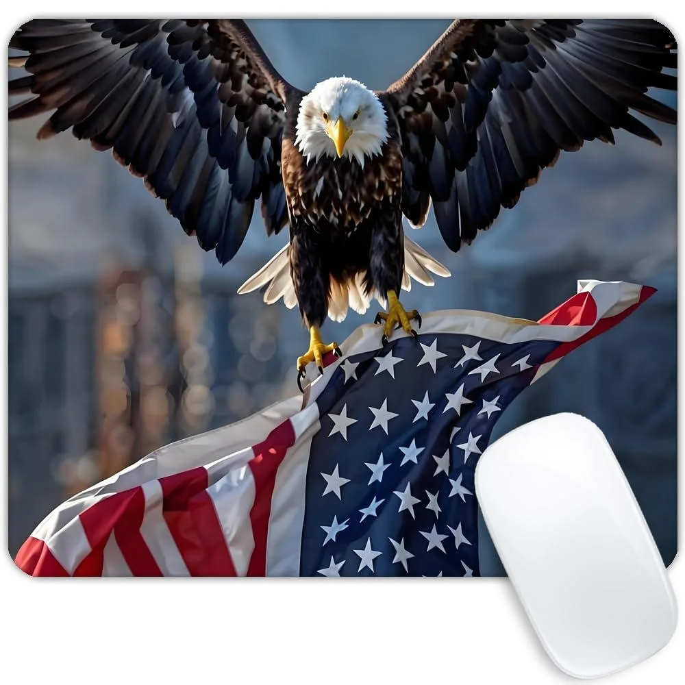  Goodsprout BGHYT91JHN Eagle and American Flag Mouse Pad 240mm x 200mm x 3mm — product photo