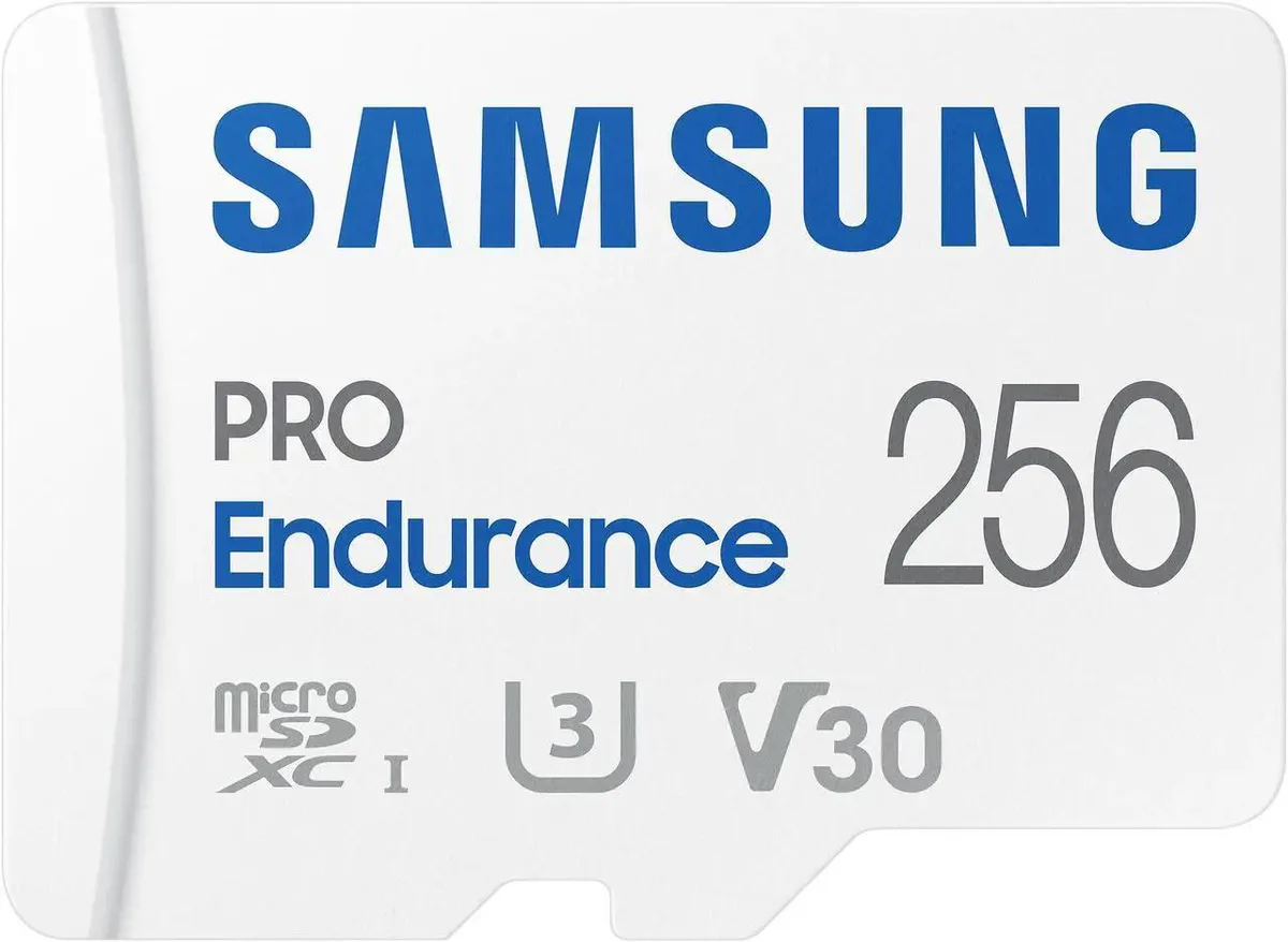 Small black MicroSDXC card with full-size SD adapter