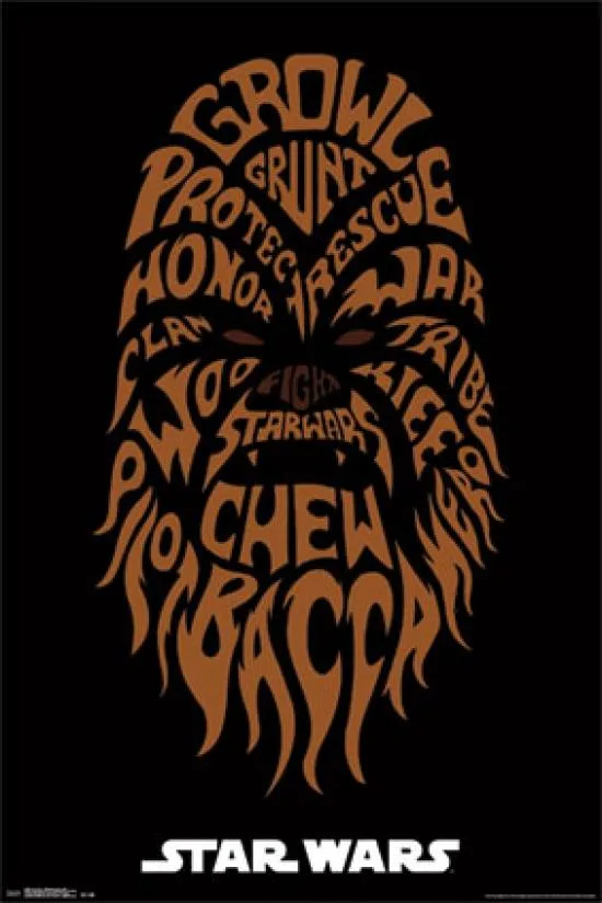 Star Wars Chewbacca poster print 24 by 36 inches on heavy stock paper