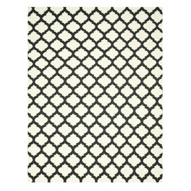 EORC EORC DM11BK8X10 8 x 10 ft Handmade Wool Reversible Trellis Area Rug Black — product photo