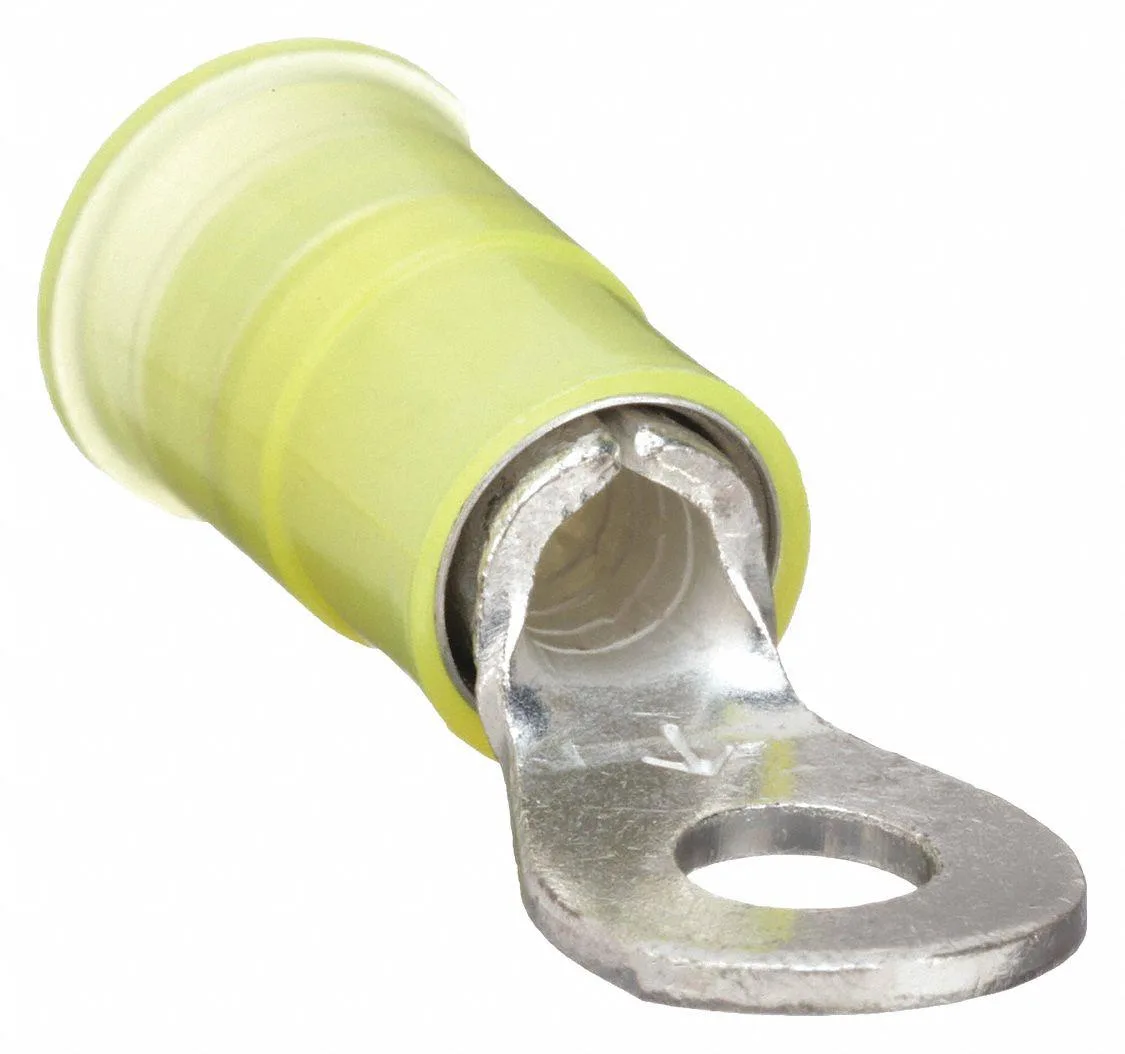 3M 3M MNG10-6RX 12-10 AWG Nylon Ring Terminal #6 Stud Yellow Pack 50 — product photo