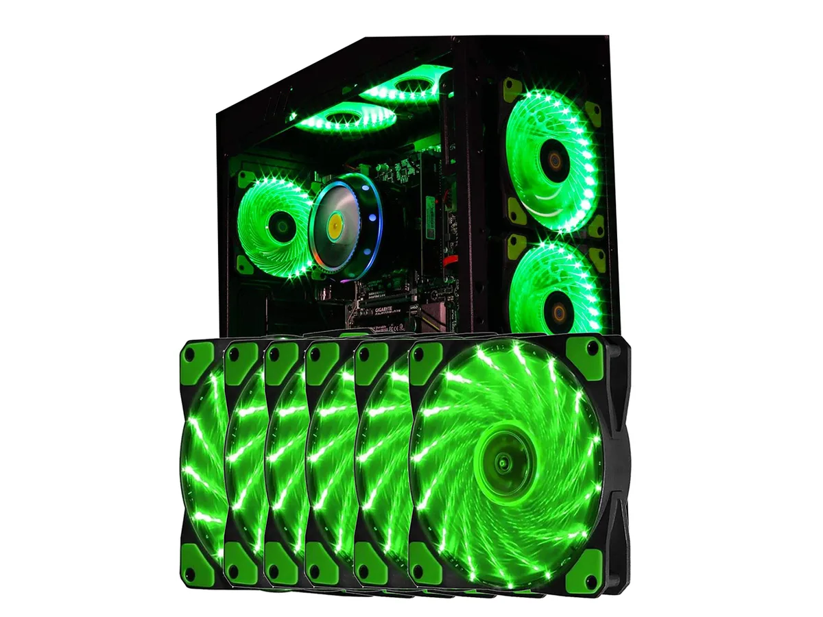 sakose sakose 12025-LED 120 mm case fan 15 LED 1100 RPM 18 dB 6 pcs — product photo