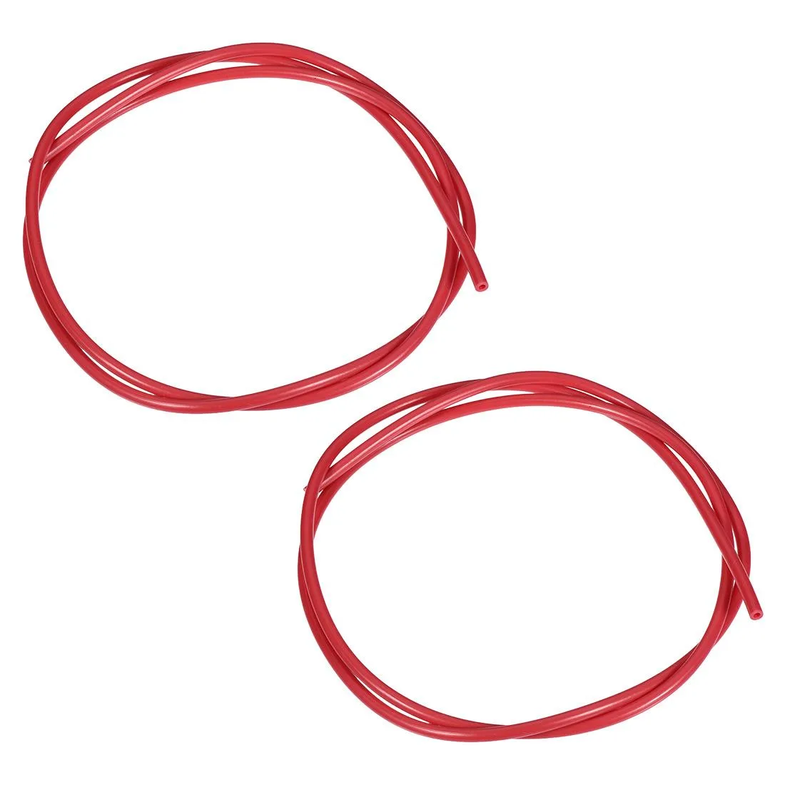 Two red PTFE tubes, 3.2 ft each, 2 mm inner diameter, 4 mm outer diameter