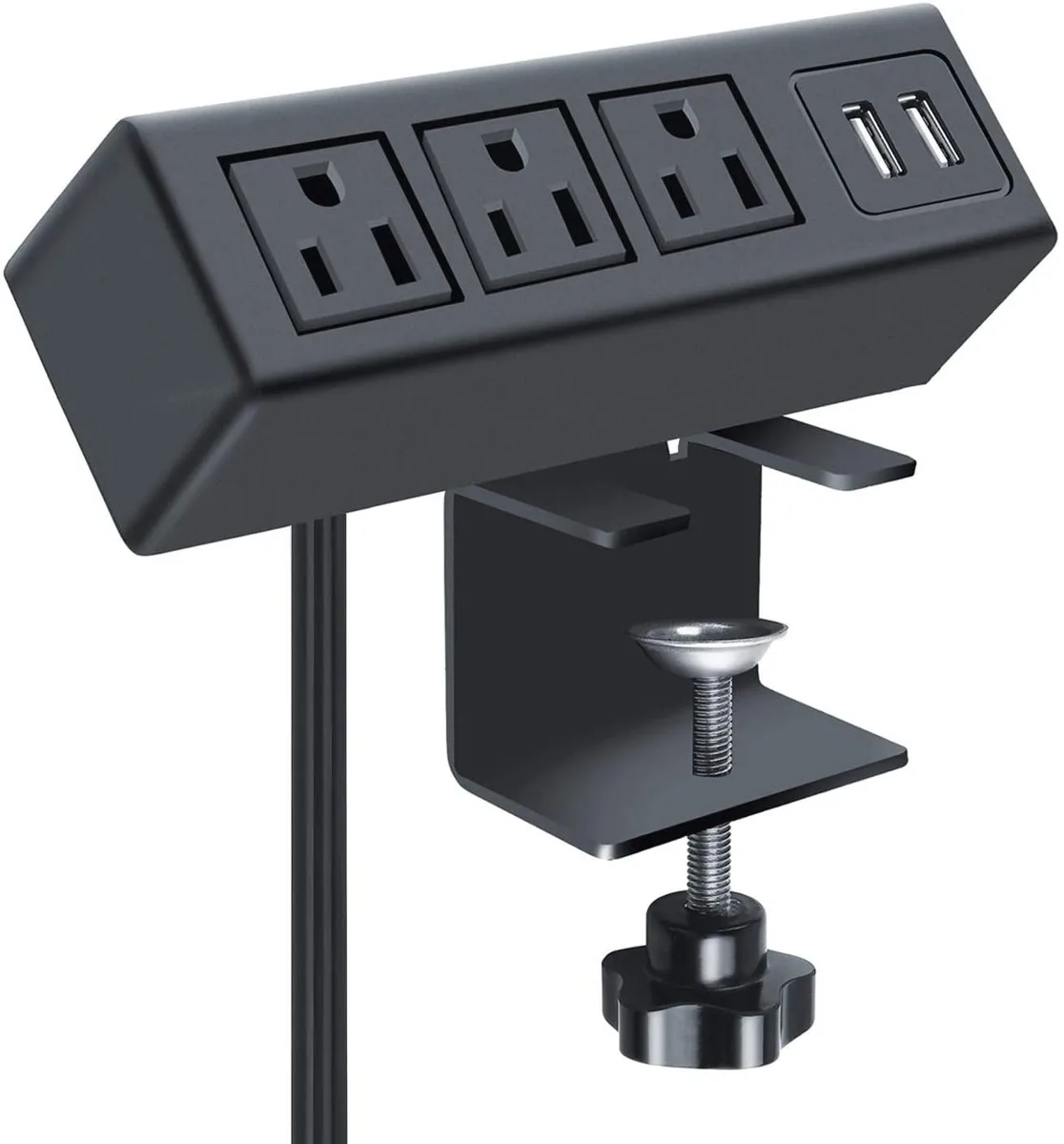 Corn Electronics Corn Electronics 3 Outlet Desk Clamp Power Strip Gray 6 ft 1500W — product photo