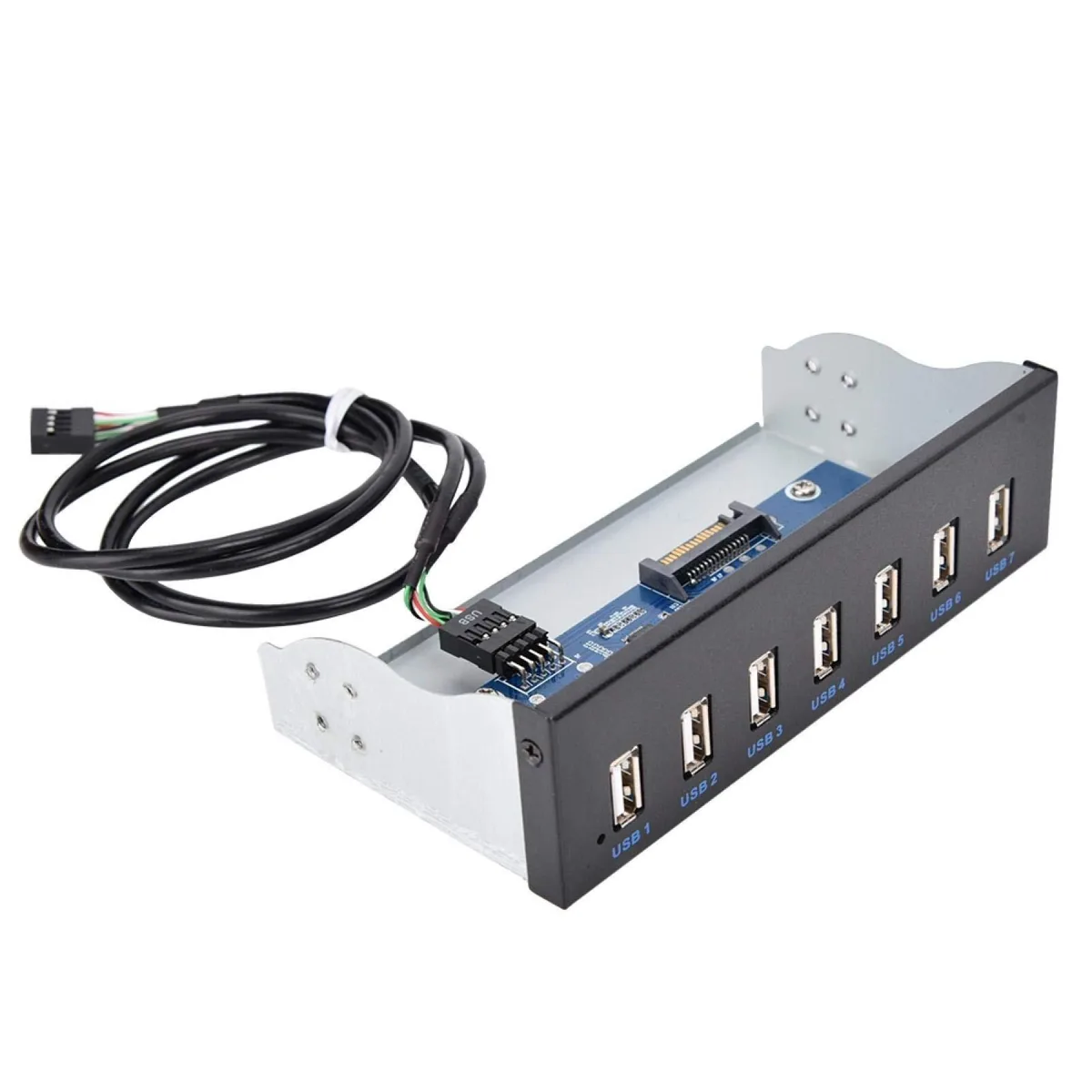 V2 Technologies V2 Technologies 7 Port USB 2.0 Hub 5.25in Drive Bay 2 in 1 accessory — product photo