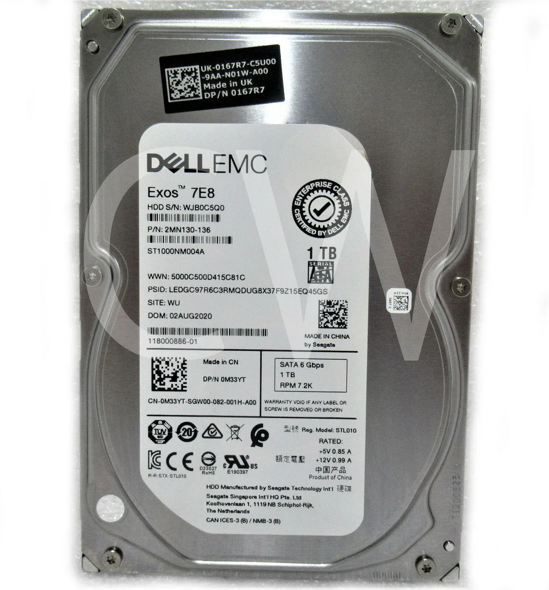 DELL DELL 0M33YT ST1000NM004A 1TB 7200RPM 3.5" SATA internal hard drive — product photo