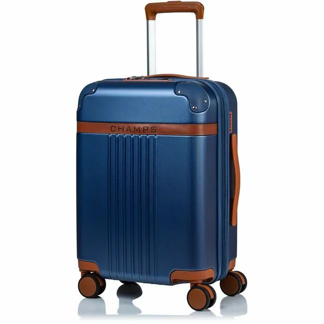 FT Champs FT Champs Vintage Collection Navy 20in Hardside Camera Case 360 Wheels USB Port — product photo