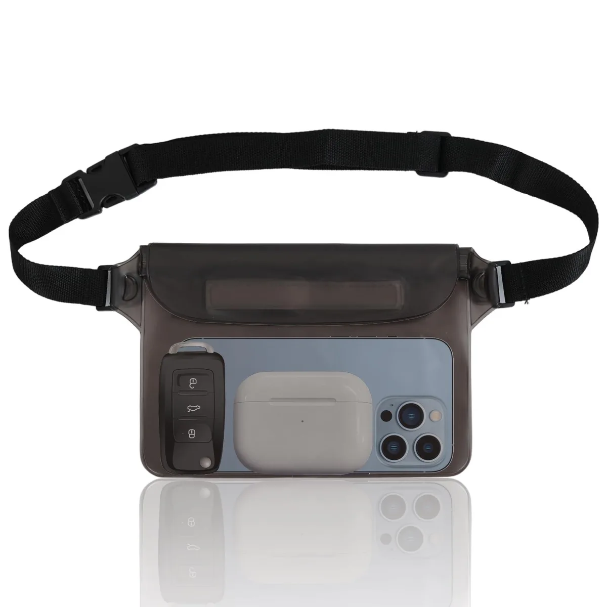 No Sew No Sew waterproof fanny pack Transparent Black 8.6x5.9 in — product photo