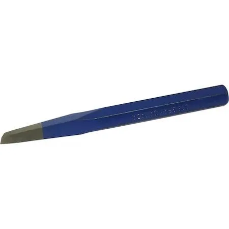 Gray Tools C16 diamond point chisel, polished working end with royal blue shank, 7 inches long