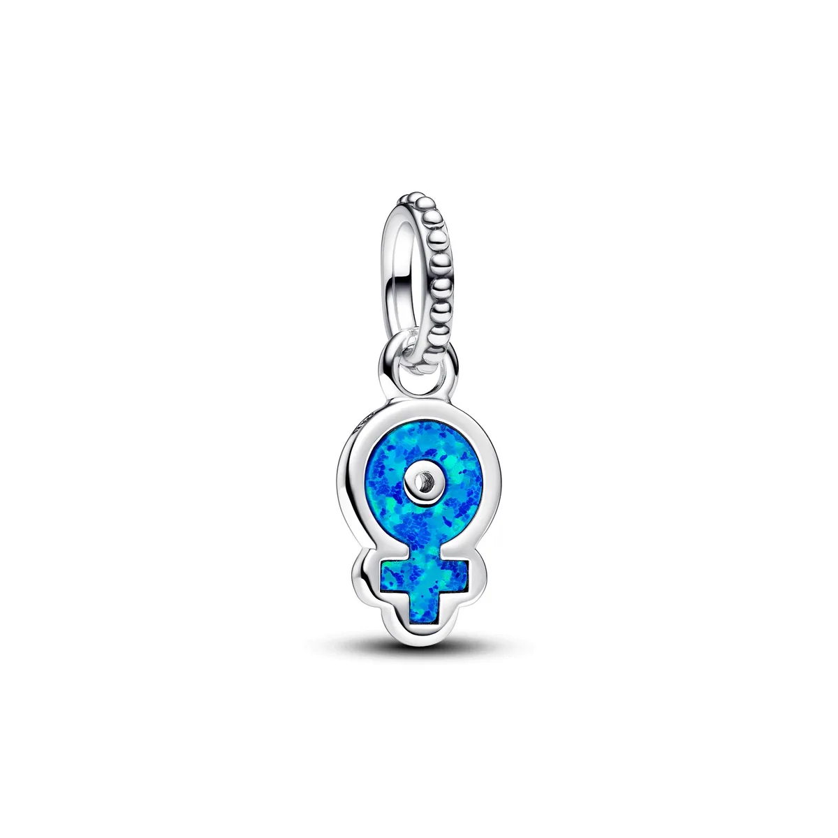 PANDORA PANDORA Powerful Women Opalescent Dangle Charm Blue Lab-Created Opal Sterling Silver — product photo