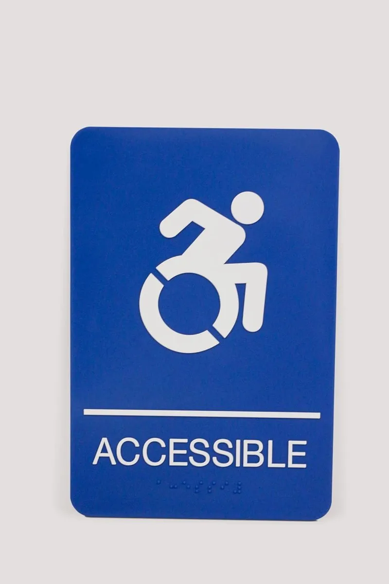 U. S. Stamp &amp; Sign U. S. Stamp &amp; Sign Accessible ADA Sign 6 x 9 Blue Face White Graphics 7786 — product photo