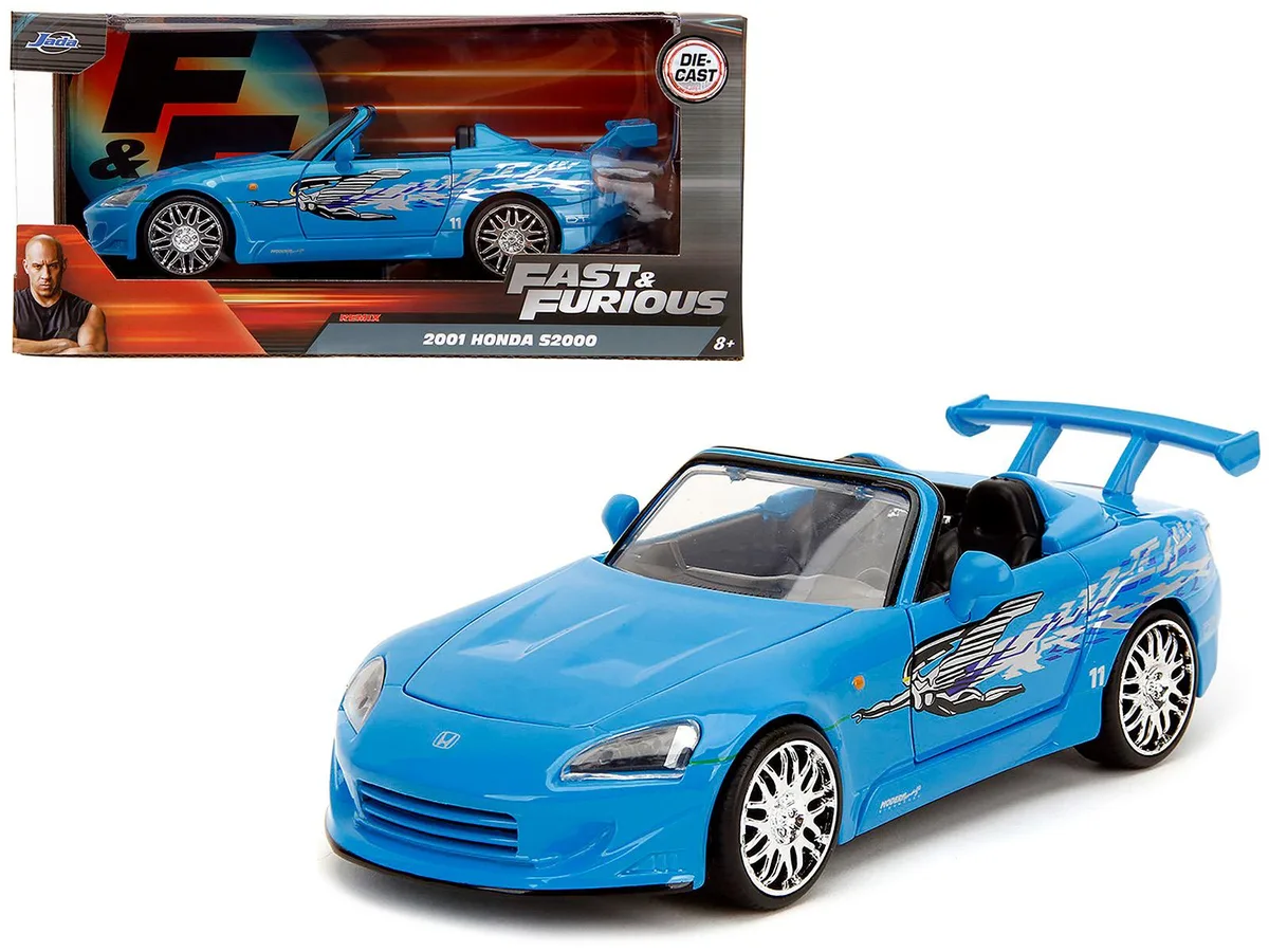 Jada Jada 2001 Honda S2000 Convertible Blue Fast &amp; Furious Remix 1/24 Diecast — product photo