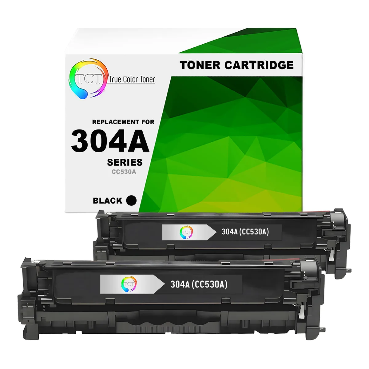 True Color Toner True Color Toner 304A CC530A Black Toner Cartridge 2 Pack — product photo