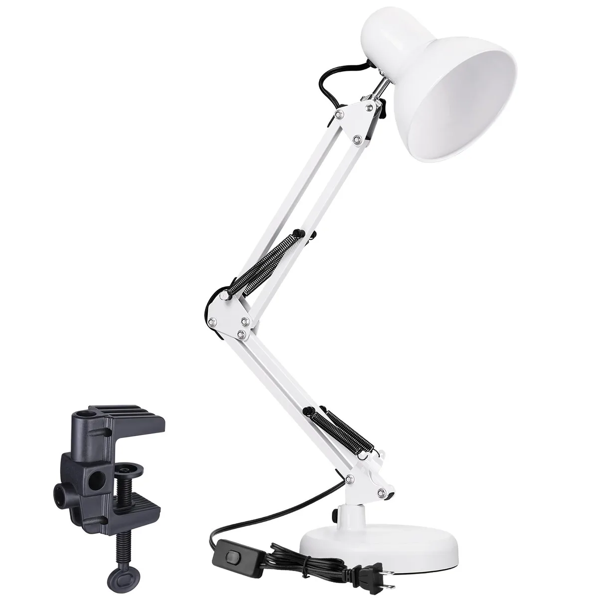 TorchStar LED TorchStar LED Metal Swing Arm Desk Lamp White Clamp Base — product photo