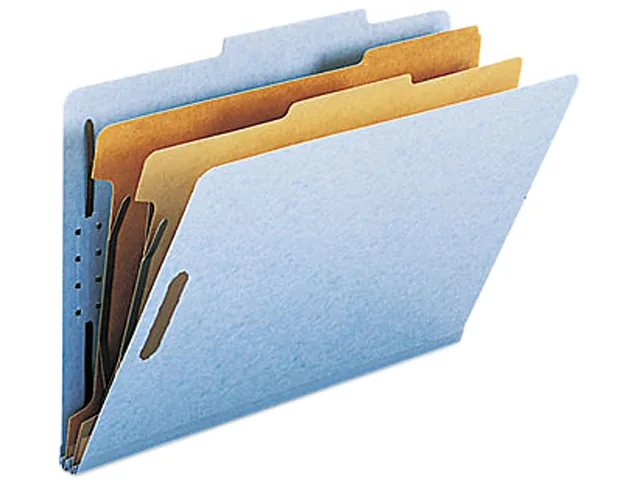 Smead Smead 19030 Pressboard Classification Folder Legal Six-Section Blue 10/Box — product photo