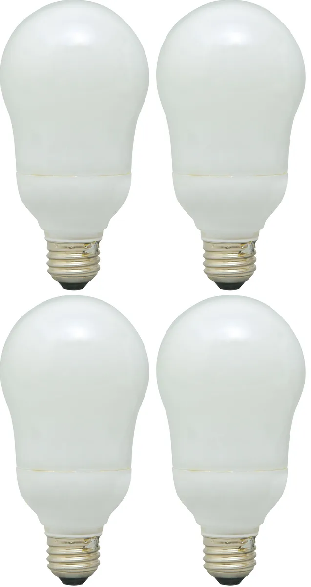 GE Lighting GE Lighting 89634 Energy Smart CFL 20W 75W Replacement 1100lm A19 4-Pack — product photo