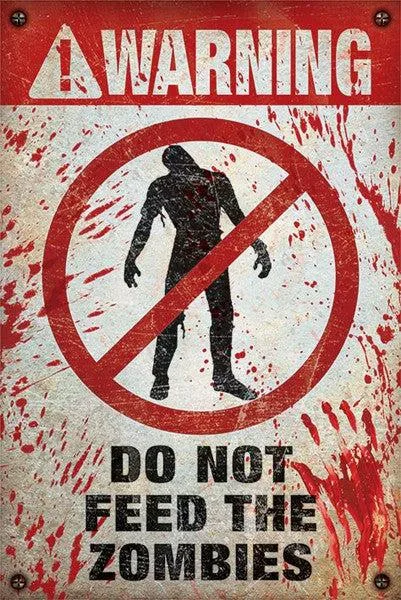Posterazzi PYRPP33086 poster print 22 x 34 with zombie warning text