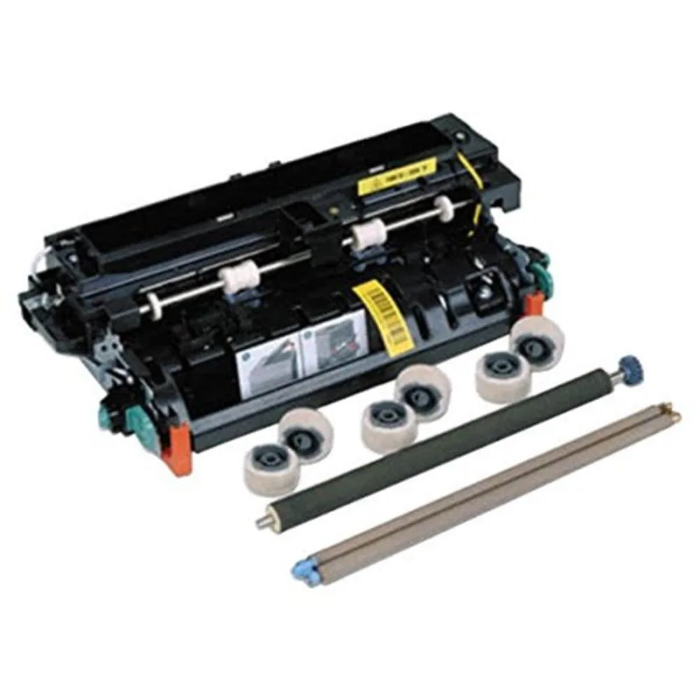 Rectangular Lexmark fuser maintenance kit in white and grey plastic housing with rollers and pads visible