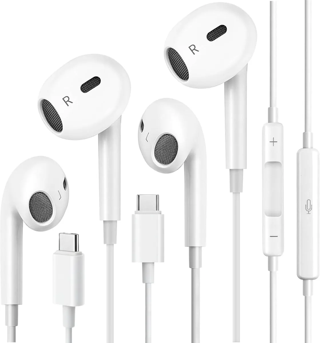  ZENBEL USB-C In-Ear Earbuds 2 Pack White 32 ohm — product photo