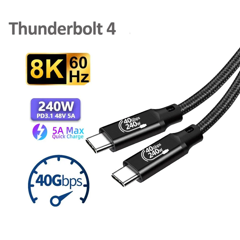 ESTONE ESTONE PQ004 USB4 Pro Braided cable 40Gbps 240W 8K@60Hz 4K@120Hz 5ft — product photo