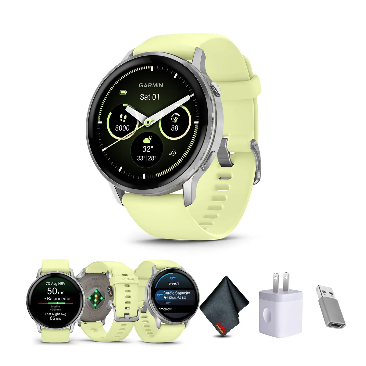 Garmin Garmin Venu 4 45mm Silver Citron wearable technology — product photo