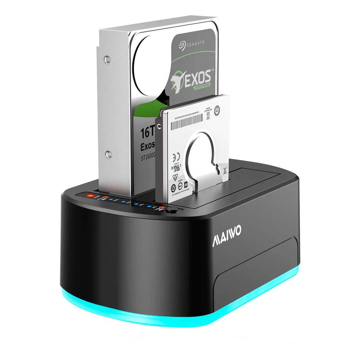 MAIWO MAIWO Dual Bay SATA Docking Station 2.5/3.5" 36TB RGB — product photo
