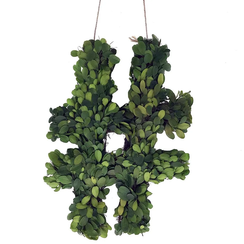 Vandue Corporation Vandue Corporation Modern Home 12" Real Preserved Boxwood Hashtag Sign — product photo