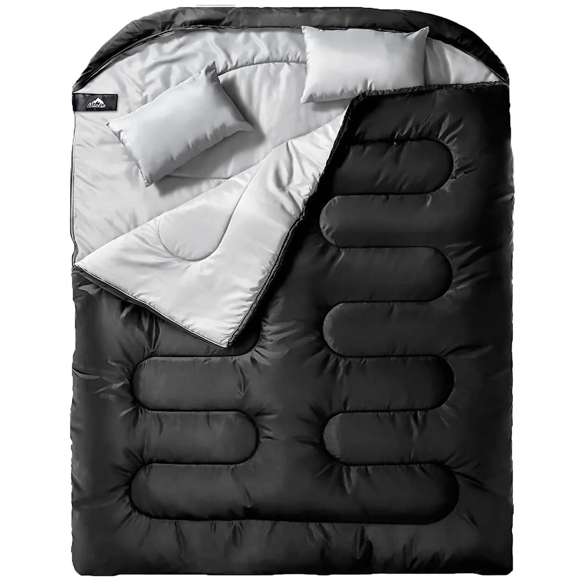 Small black nylon backpack with zipper, one by one by three inches