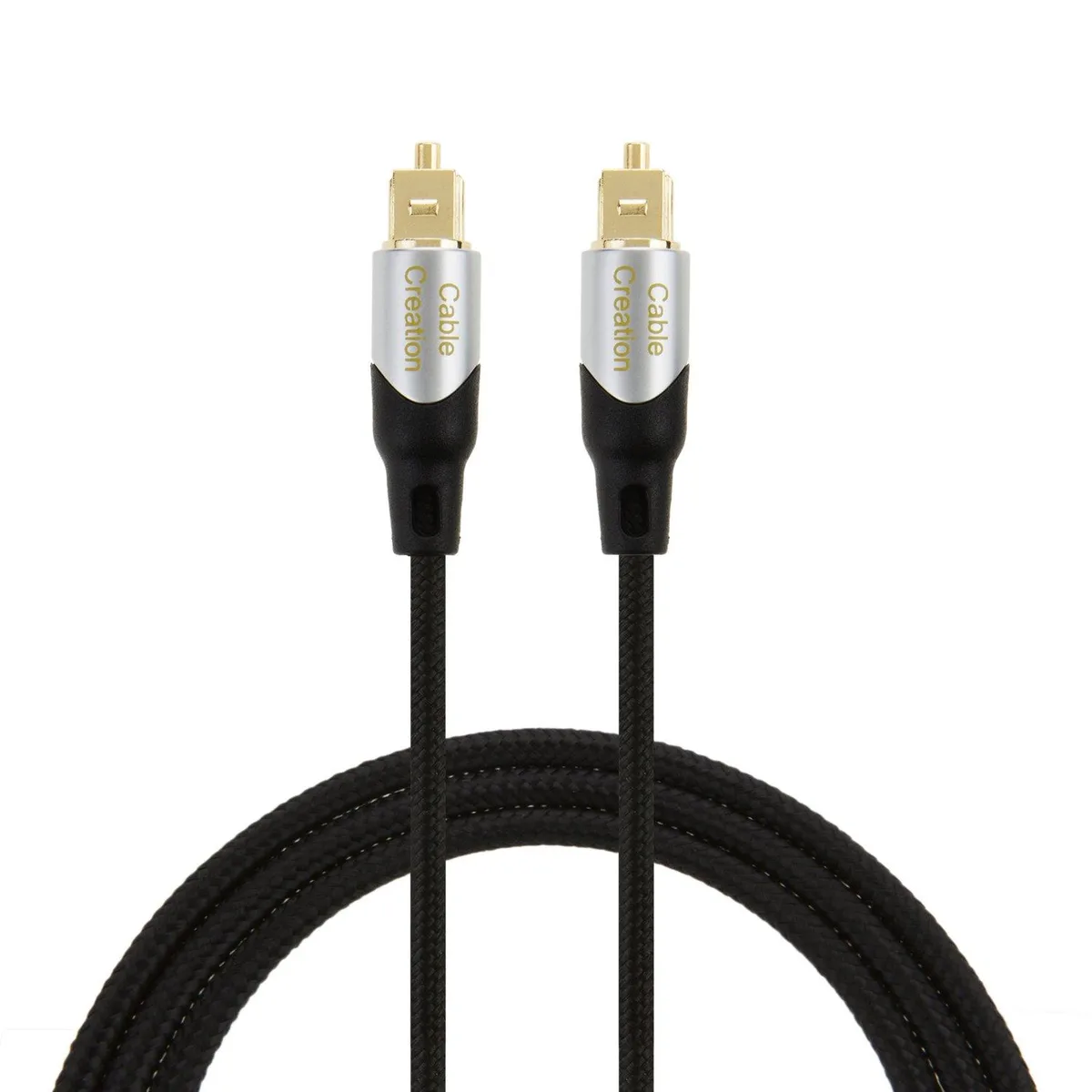 KEHIPI KEHIPI Toslink Digital Optical Audio Cable 50FT Black &amp; Silver — product photo