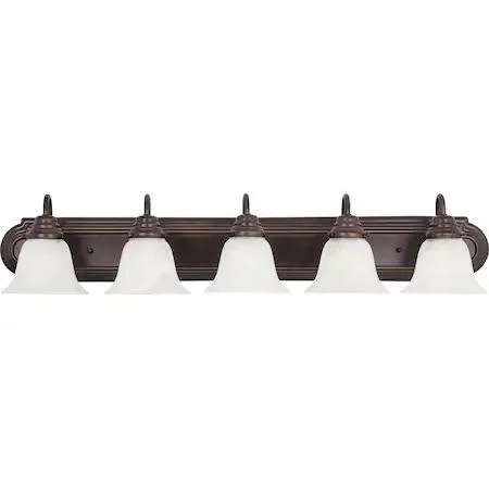 Oil rubbed bronze five light vanity thirty six inches wide