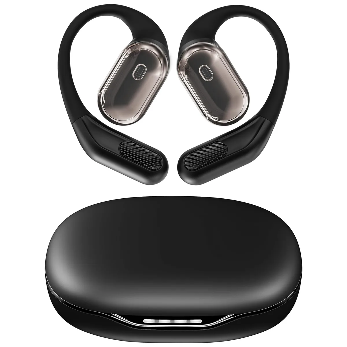 inscamera Open Ear Earbuds Black 18mm 10h Bluetooth 5.4 — product photo