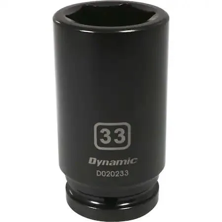 Black phosphate 33 mm deep socket with laser-etched markings