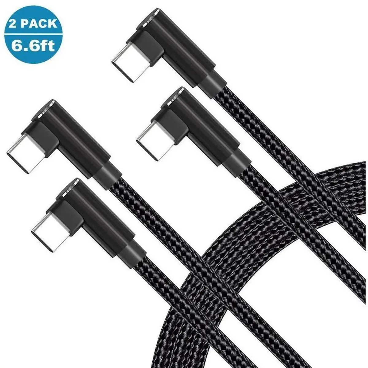 SMUGDESK SMUGDESK 2 Pack Dual 90 Degree USB C to USB C Cable 6.6FT 60W PD — product photo