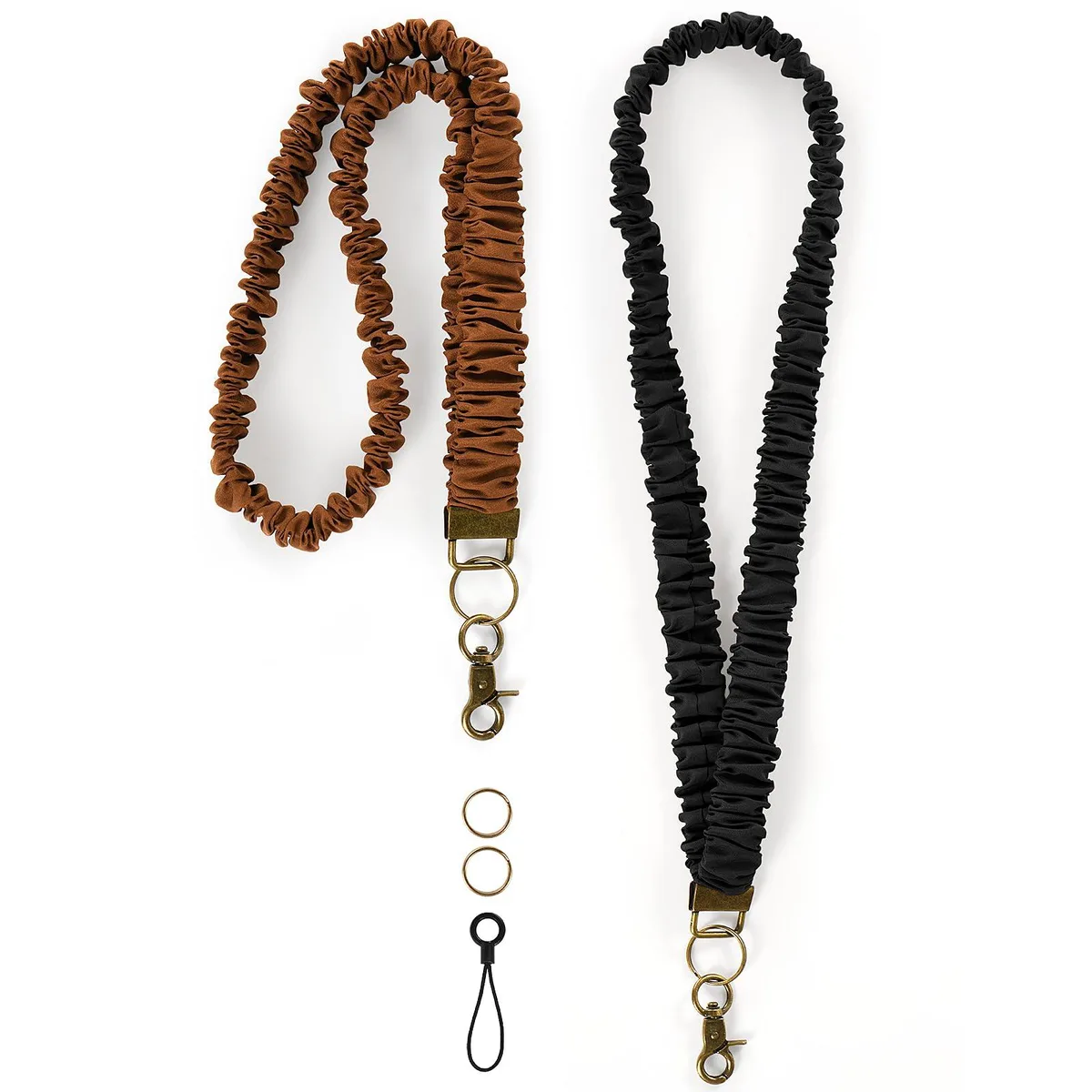  Reclua Scrunchie Lanyard 2 Pack 18" Black Coffee — product photo