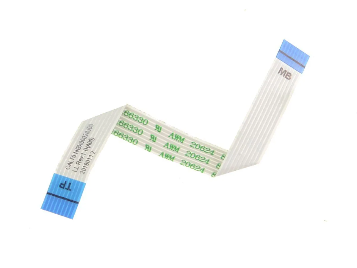 Flat orange ribbon cable with connectors at both ends