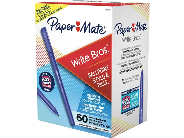 Paper Mate Paper Mate 4621501C Write Bros. Ballpoint Pen Medium 1mm Blue 60 Pack — product photo