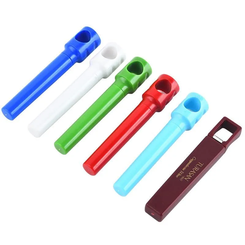 Set of five pocket-sized wine corkscrews in assorted colours