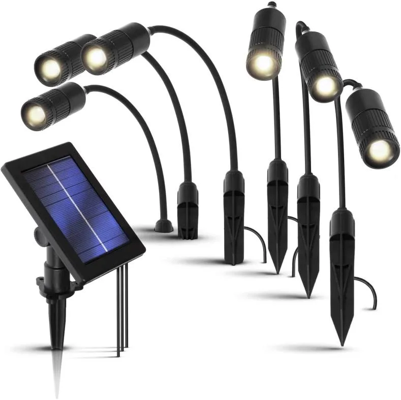 Home Zone Security Home Zone Security ELI0857V Solar Spot Light 6-Pack 20lm 4500K 10ft Cable — product photo