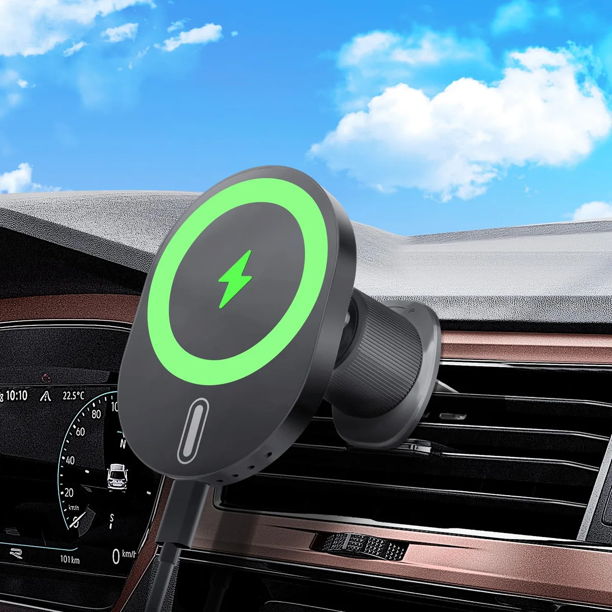  SISITARIA For Vent 15W MagSafe Car Mount Charger Black — product photo