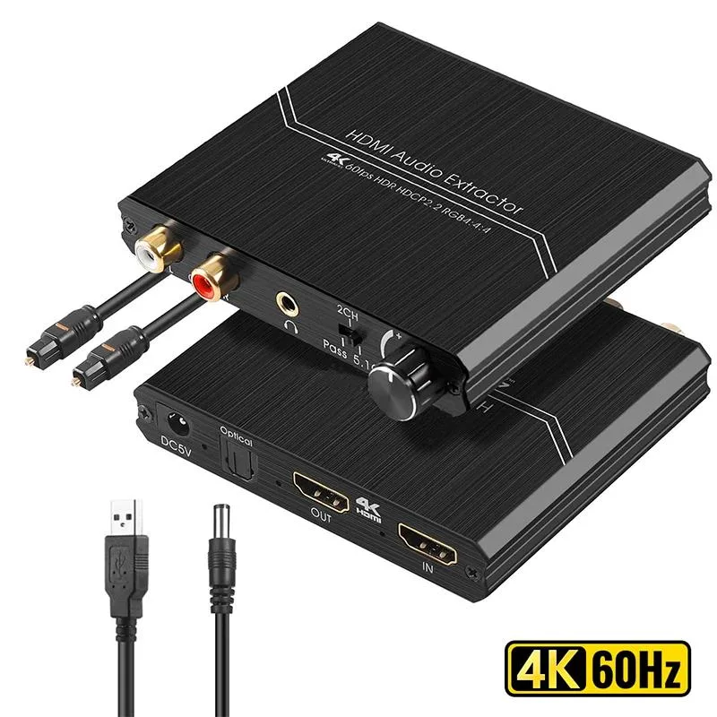 YINGHUA YINGHUA 4K 60Hz HDMI 2.0 Audio Extractor SPDIF 5.1CH 3.5mm Volume Control — product photo