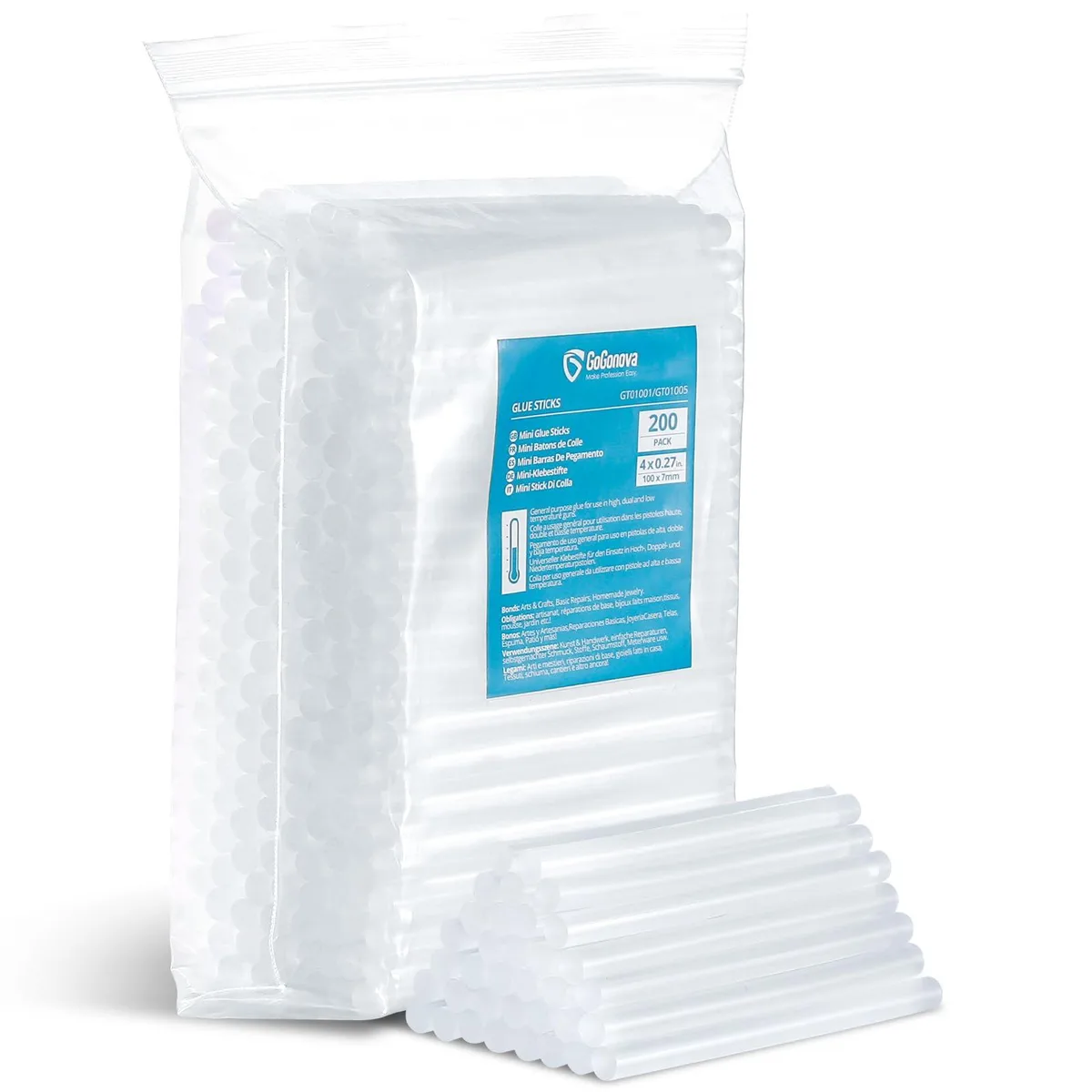 200 Mini Glue Sticks Clear 7 mm x 11 mm — product photo